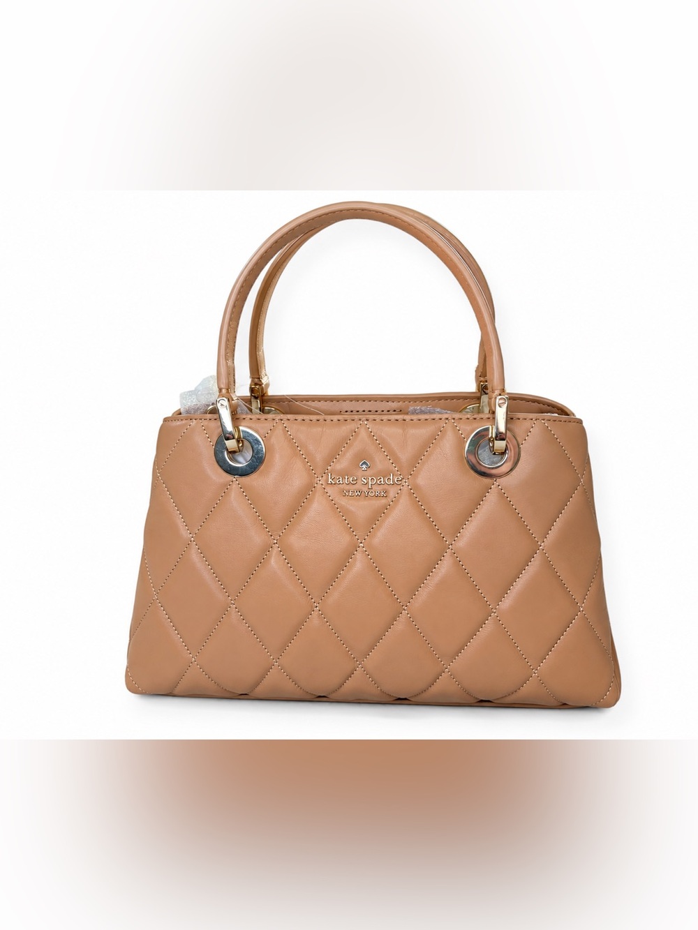 Kate Spade Carey Quilted Sullivan Satchel Tiramisu Mousse Leather NWT